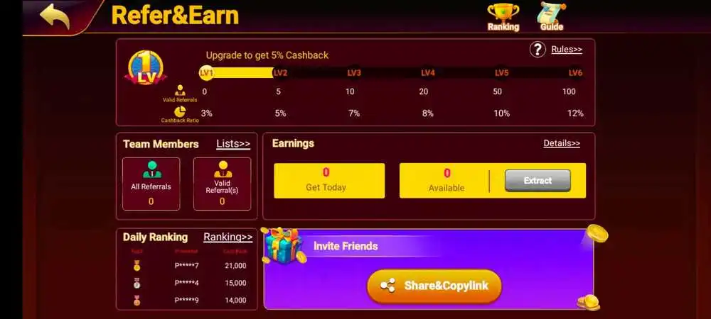 refer and earn in S9 Game 